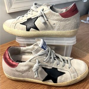 Golden Goose Grey Suede Superstar Lace Up Sneakers Size 35